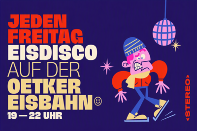 Buntes Textlogo der Eisdisco