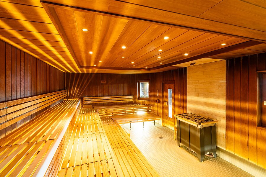 Sauna in der Saunalandsachaft des Ishara-Bades